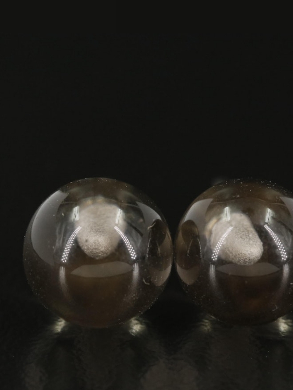 Sterling Round Smoky Quartz Stud Earrings